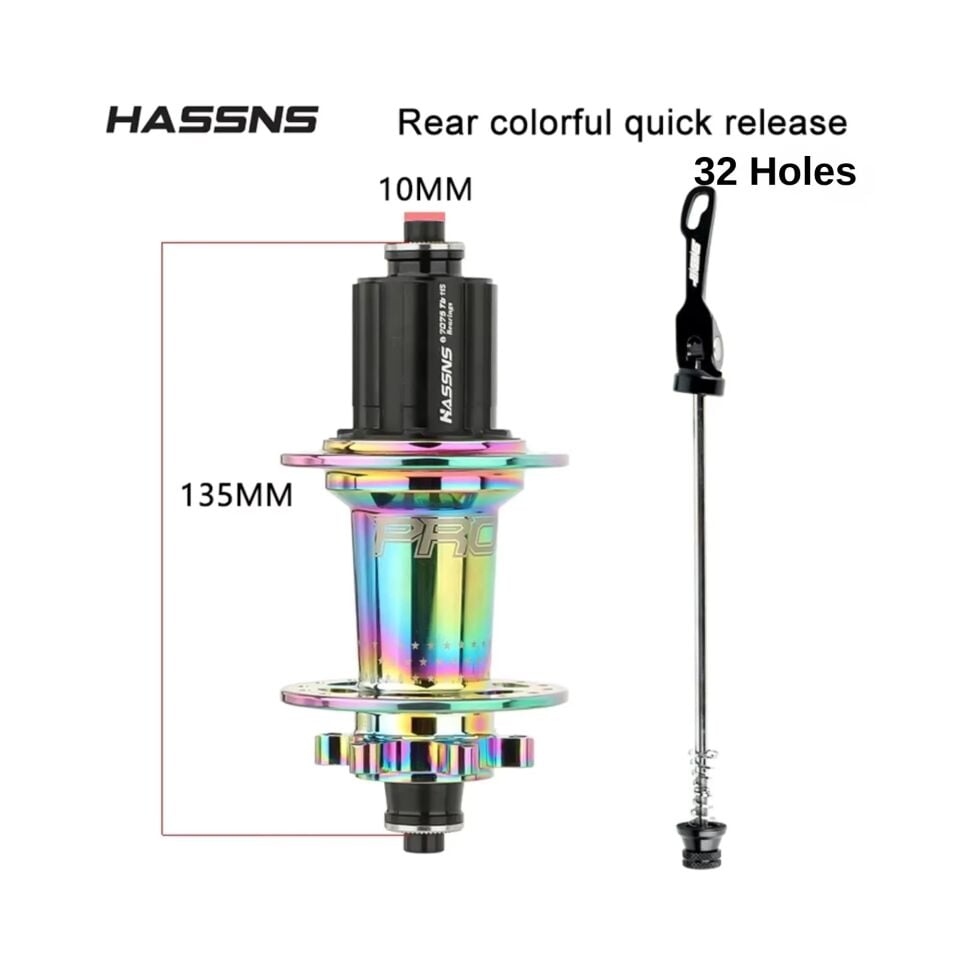 HASSNS Pro7 32 Delik Rainbow Arka Bisiklet Göbeği