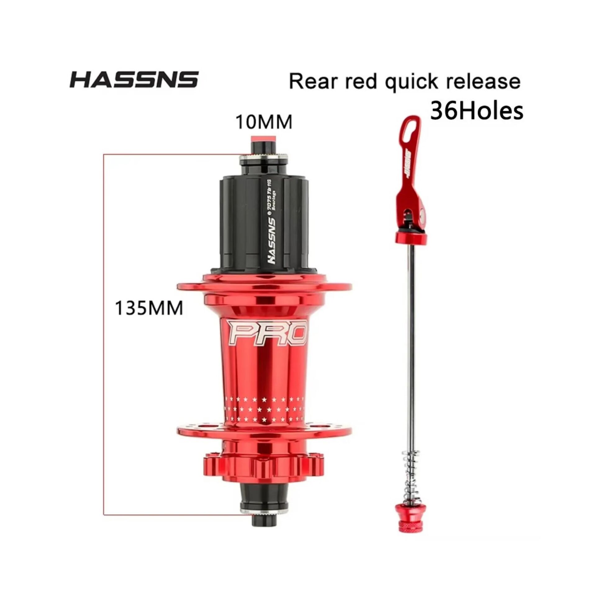 HASSNS Pro7 32 Delik Kırmızı Arka Bisiklet Göbeği