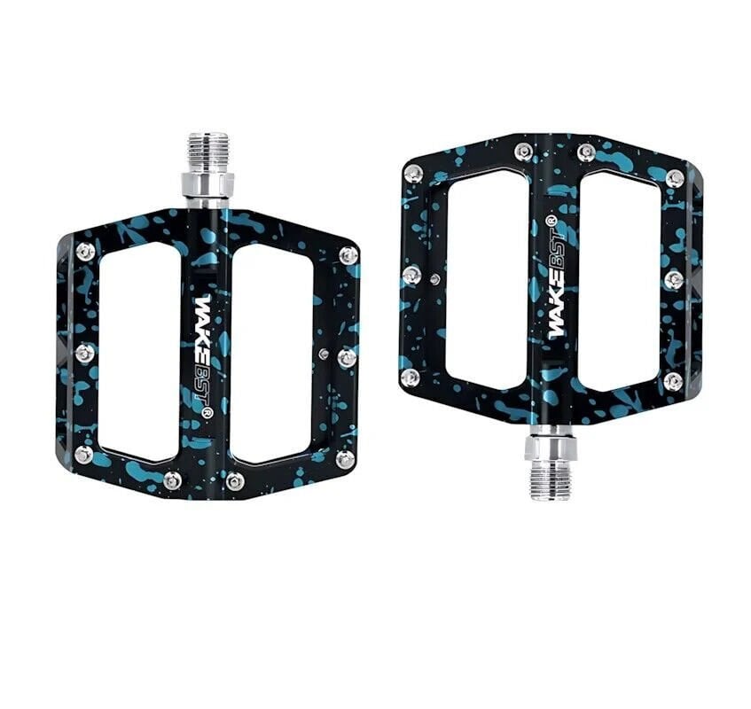 Wake Alüminyum Rulmanlı Platform Pedal - Kamuflaj Siyah / Mavi