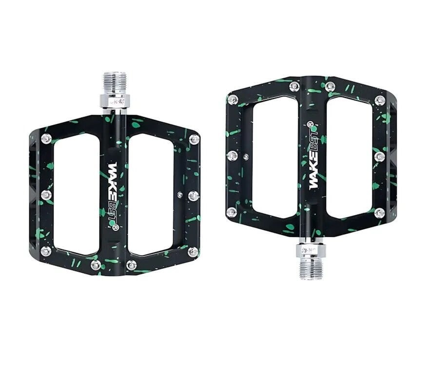 Wake Alüminyum Rulmanlı Platform Pedal - Kamuflaj Siyah / Yeşil
