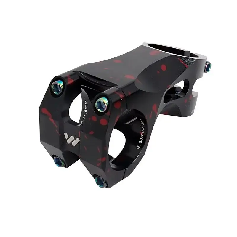 Wake CNC Alüminyum Gidon Boğazı - 31.8mm / 60mm | Kamuflaj Siyah-Kırmızı