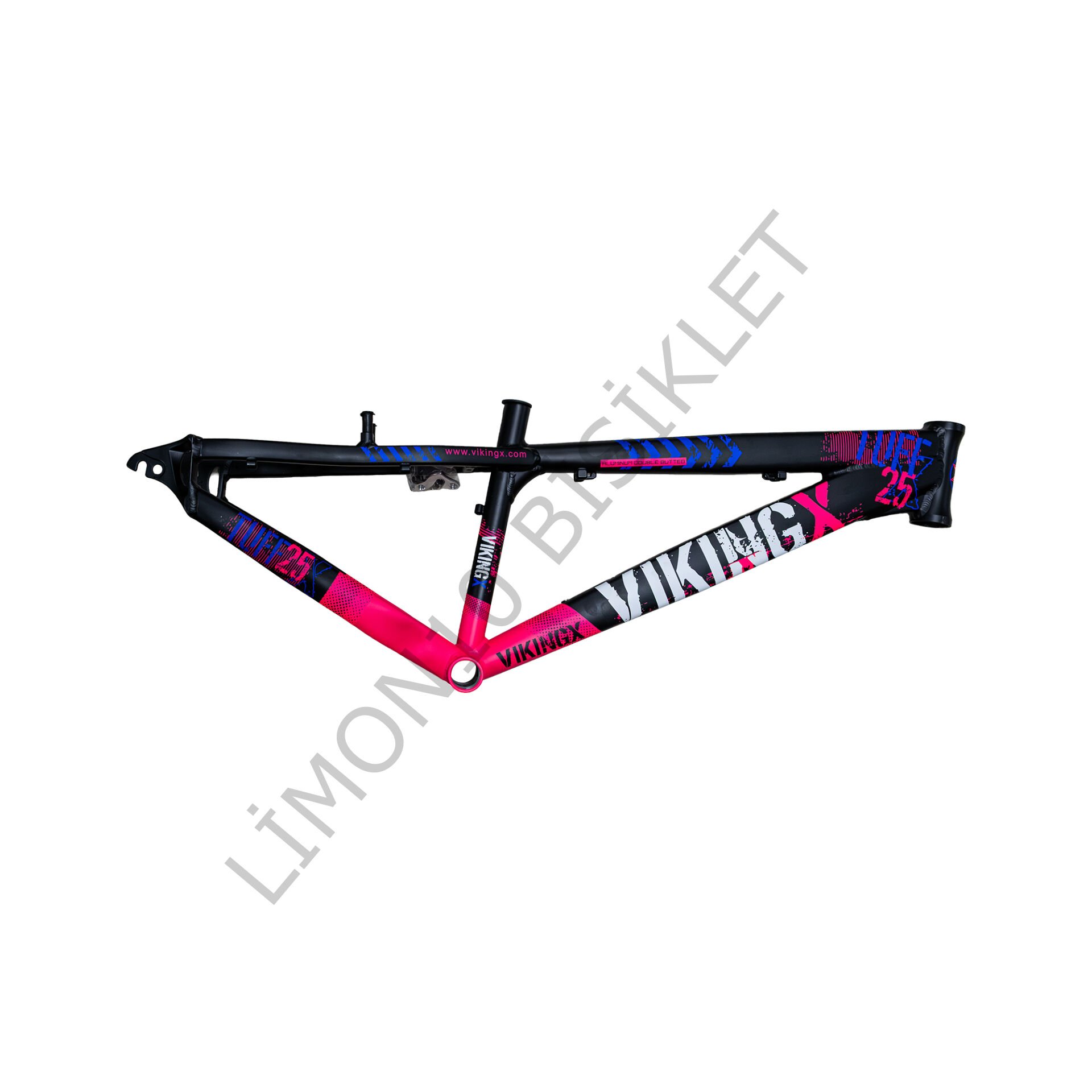 VikingX Tuff X-25 Dirt Jump Aliminyum Kadro Pembe-Siyah