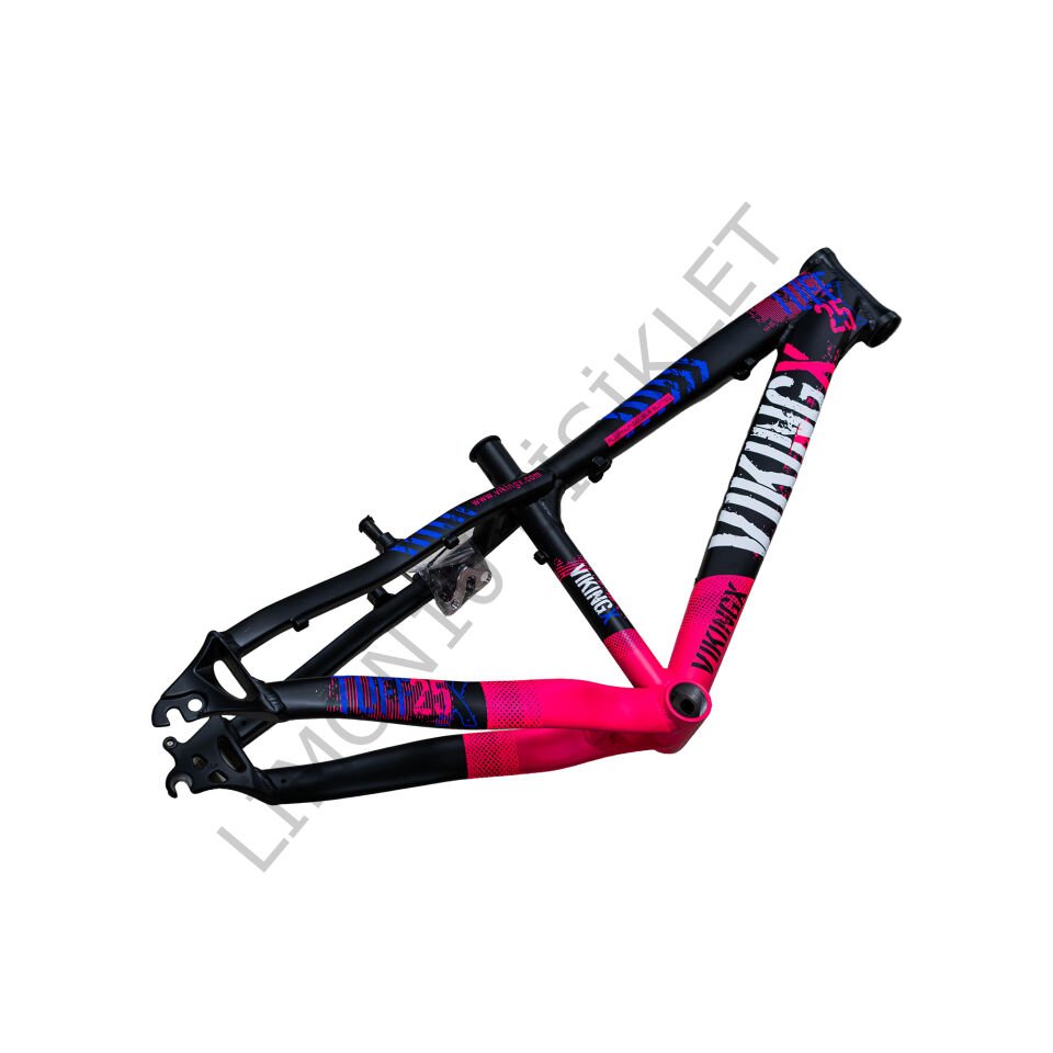 VikingX Tuff X-25 Dirt Jump Aliminyum Kadro Pembe-Siyah