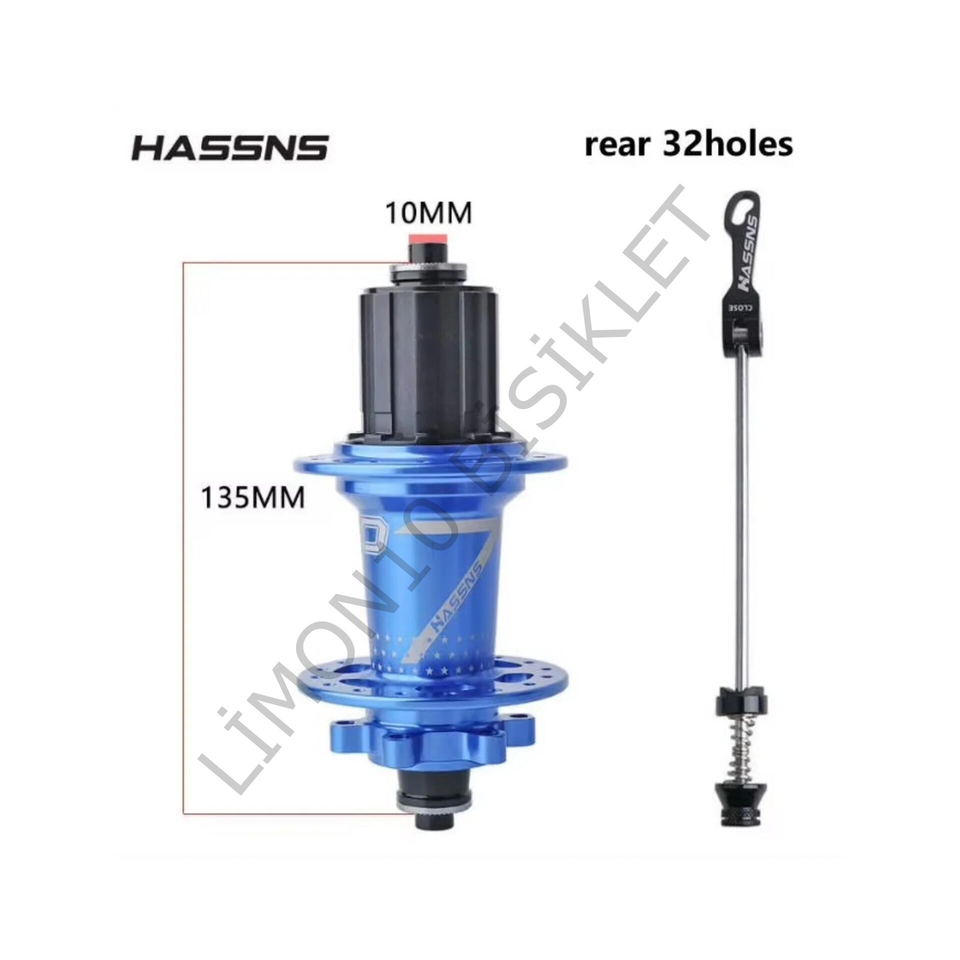 HASSNS Pro7 32 Delik Mavi Arka Bisiklet Göbeği