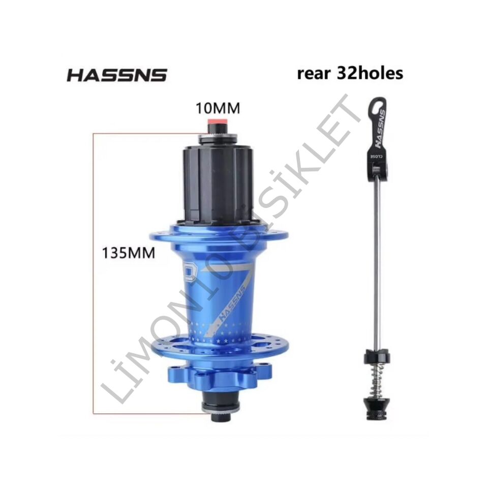 HASSNS Pro7 32 Delik Mavi Arka Bisiklet Göbeği
