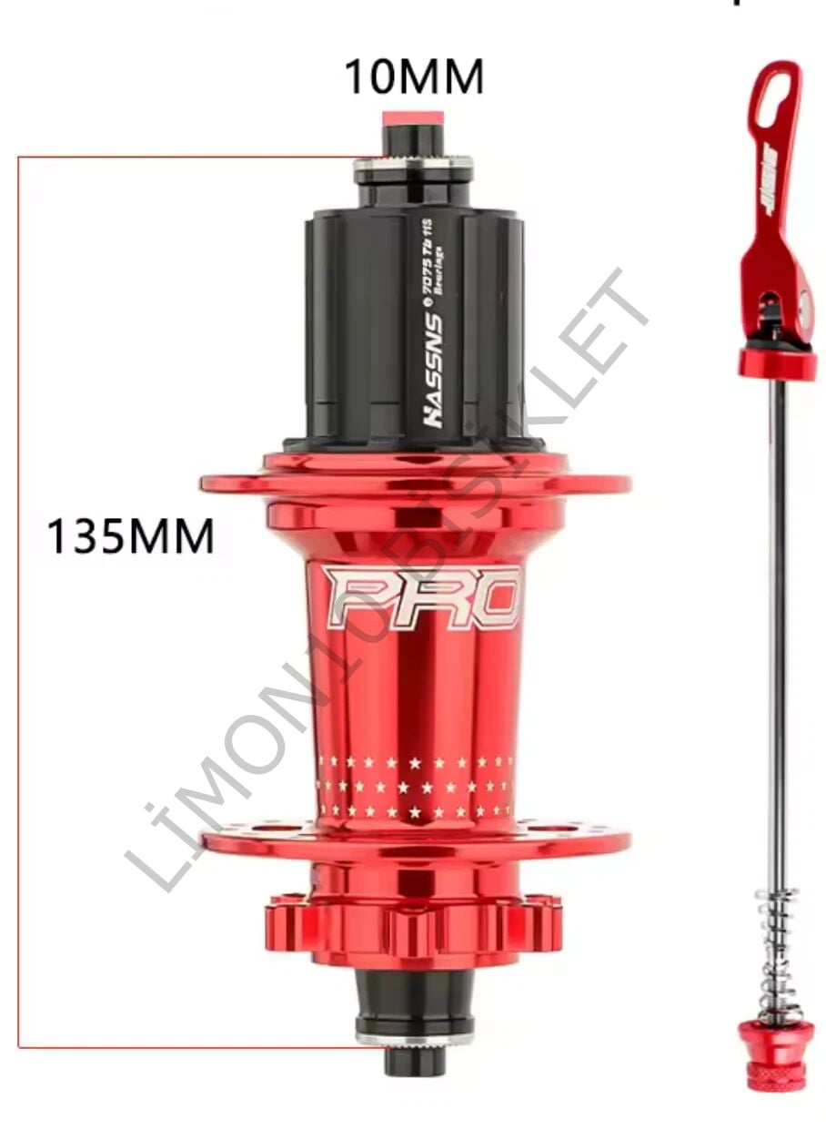HASSNS Pro7 28 Delik Kırmızı Arka Bisiklet Göbeği